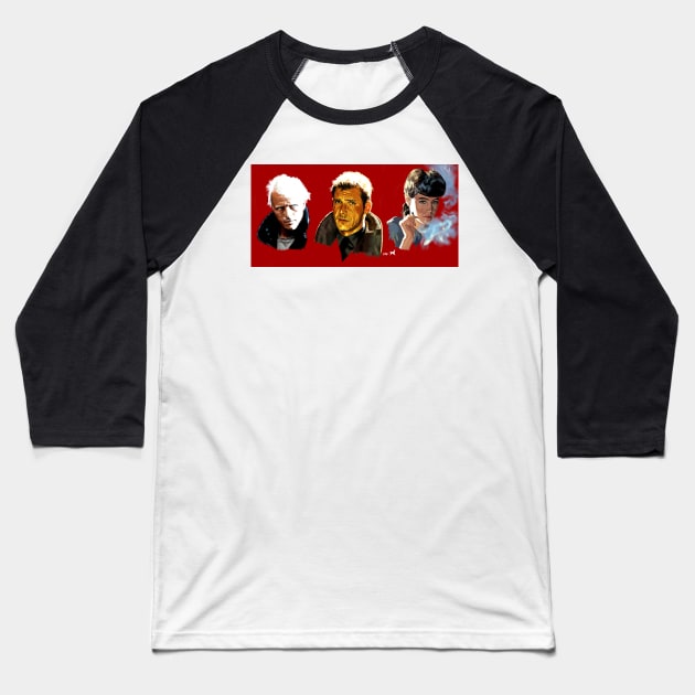 Roy, Rick and Rachel Triptych Baseball T-Shirt by ste1bro